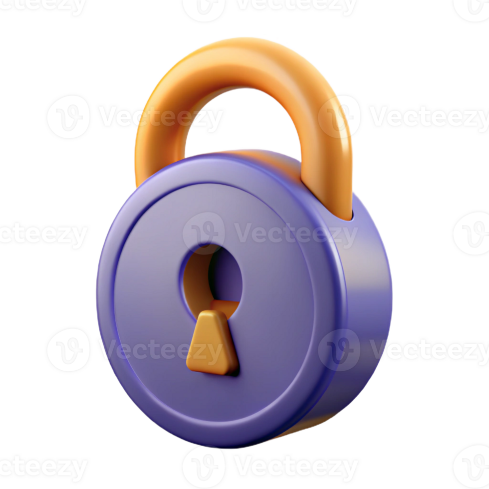 splendid exceptional A single, floating lock with intricate keyhole with Transparent Background png