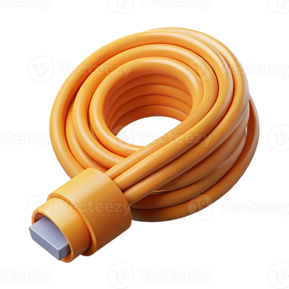 wonderful playful coastal Photorealistic, ultra-detailed, isolated cutout of a single, rolled-up network cable with Transparent Background authentic png