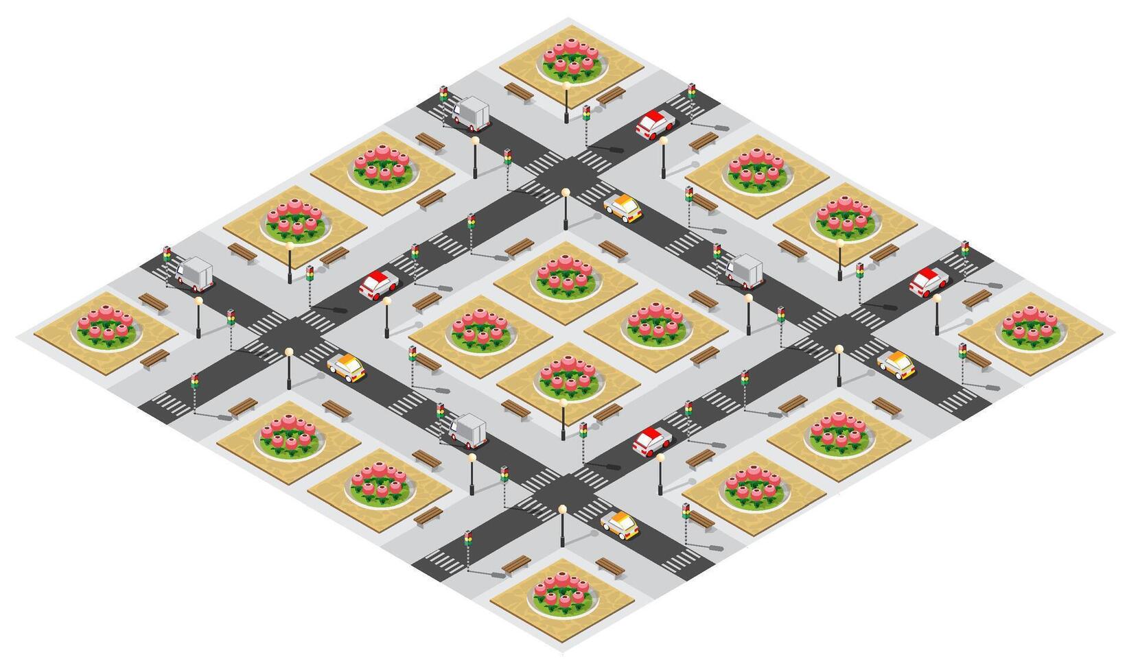An illustration of a square with a flower pattern vector