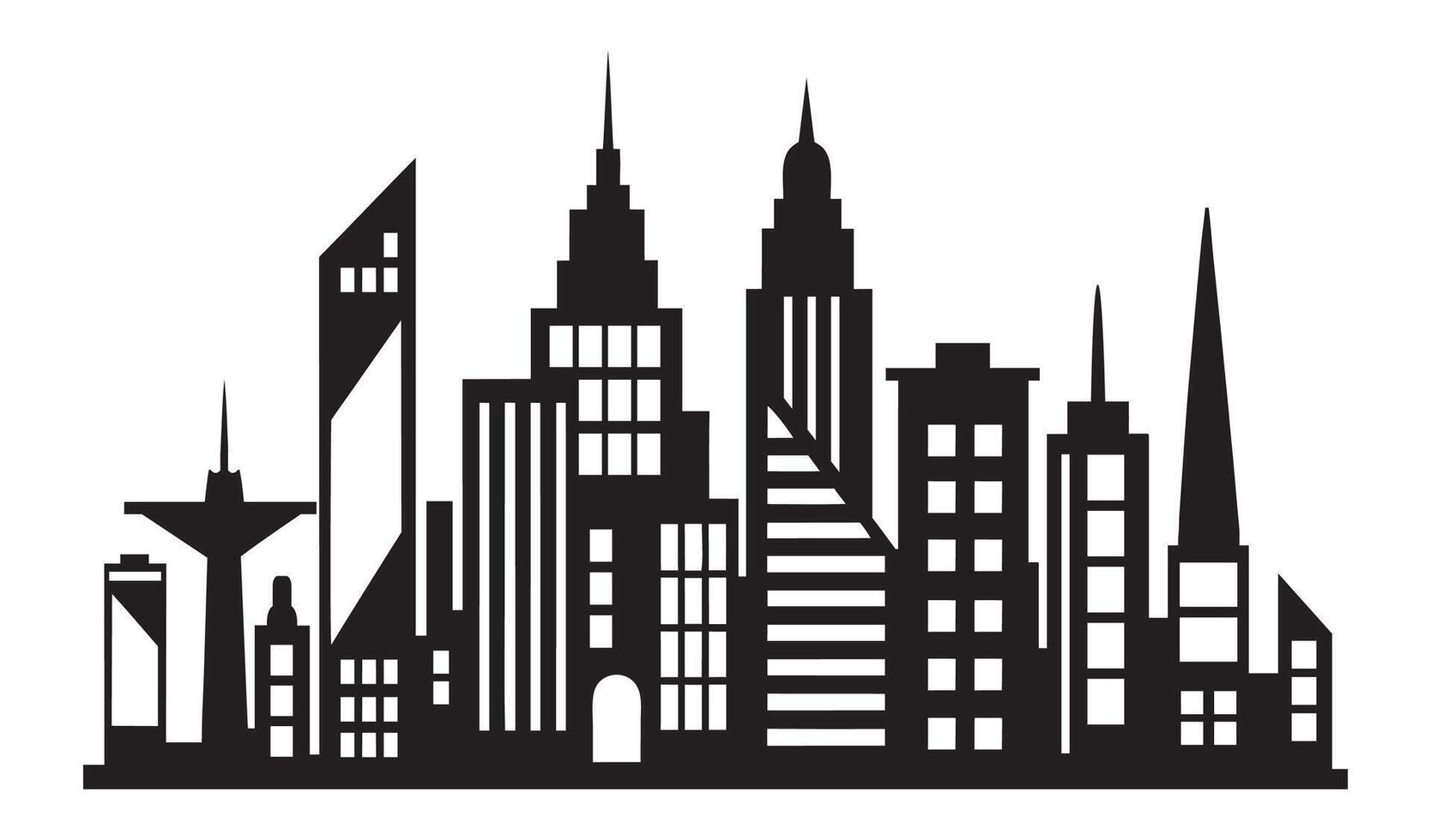 Silhouette of city skyline illustration vector
