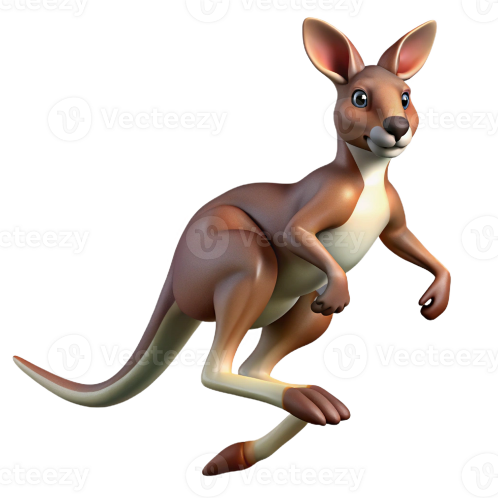 tranquil sumptuous A jumping kangaroo, powerful legs, joey in pouch with Transparent Background gallery standard png