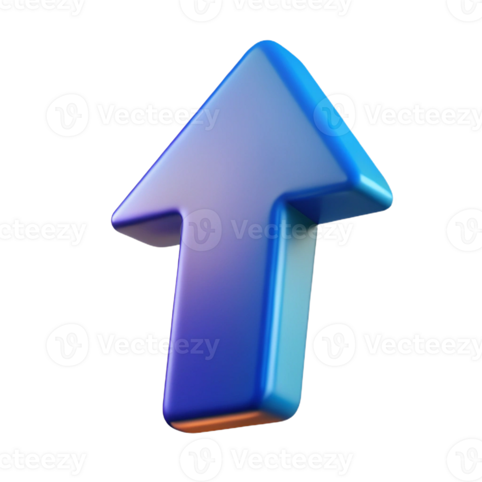 pristine dreamy creative A stylized, abstract arrow pointing upwards with Transparent Background 4K png