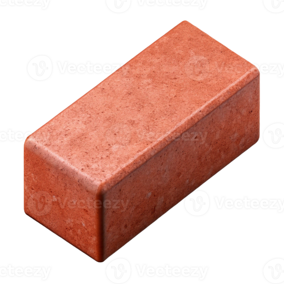 tranquil beautiful Photorealistic, hyper-specific isolated cutout of a single, concrete brick with Transparent Background authentic png