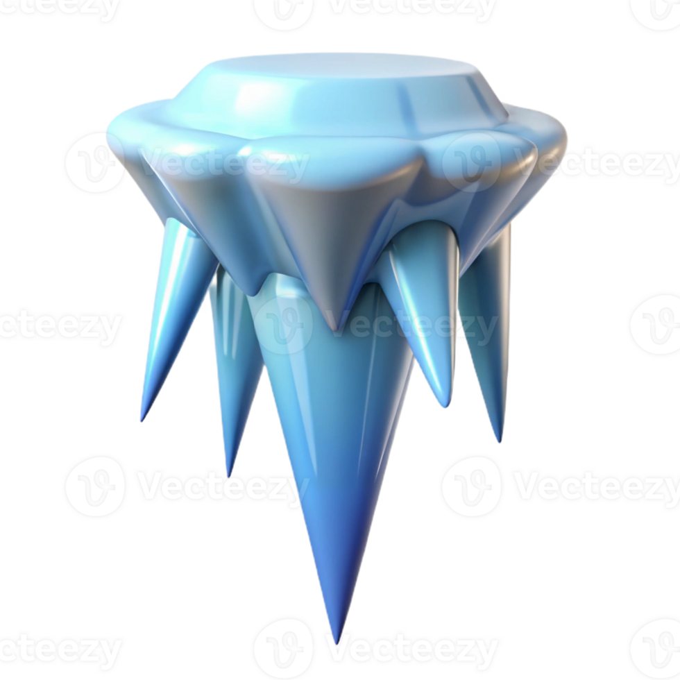nostalgic splendid Concept art style hyper-specific image of a single icicle, pointed and transparent, with Transparent Background handcrafted png