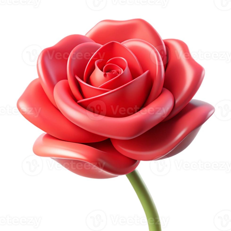 rare surreal A single red rose, stylized, abstract art with Transparent Background artisan png