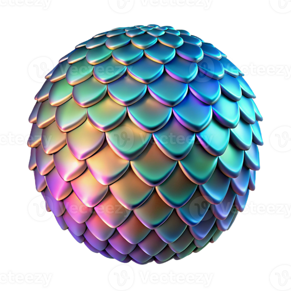wonderful minimalist Hyper-specific, professional render of a dragon scale, iridescent and shimmering with Transparent Background perfect clarity png