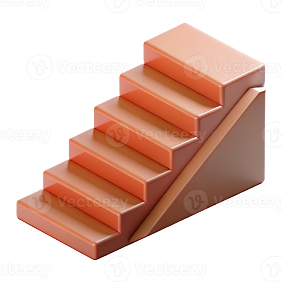 unforgettable modern Concept art style isolated cutout of a self-assembling, modular staircase step with Transparent Background impeccable png