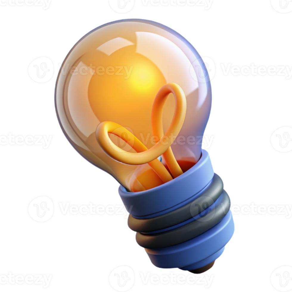 standout renaissance A lightbulb, glowing filament, creative abstract with Transparent Background original png