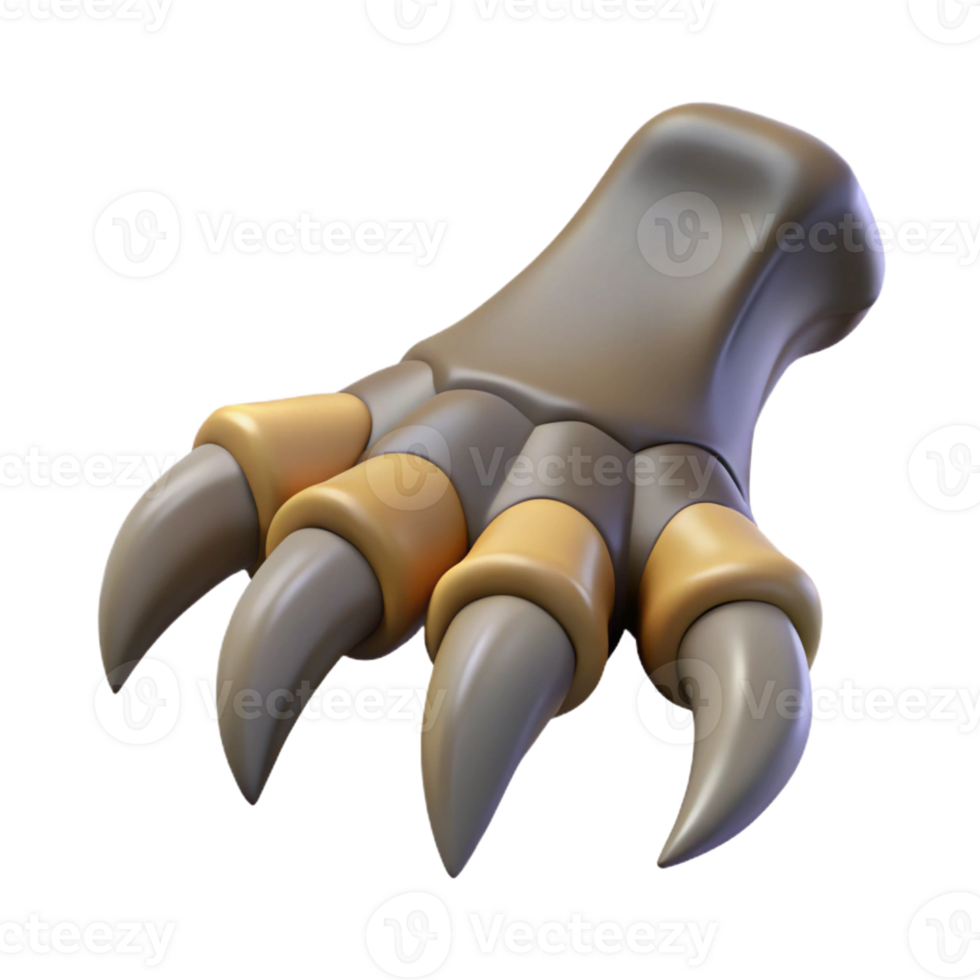 vibrant passionate avant-garde Concept art style, isolated cutout of a single, clawed dragon foot with Transparent Background 8K png