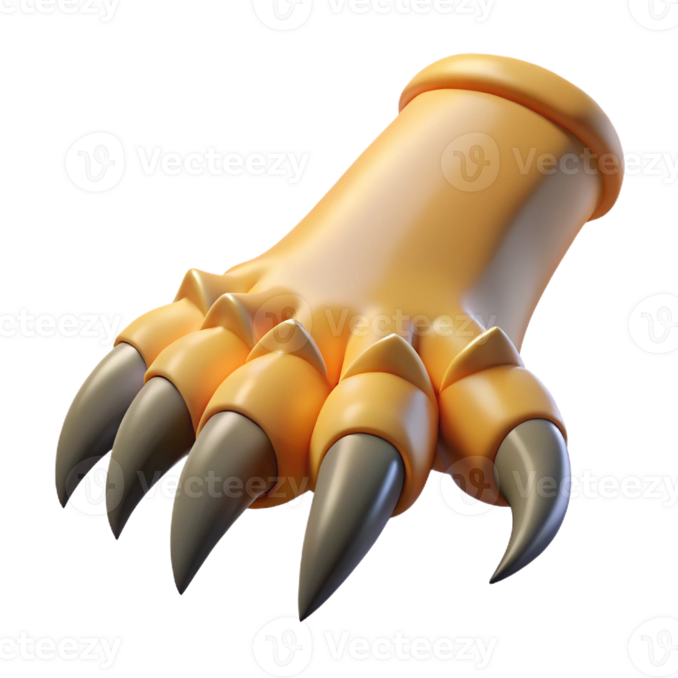 mesmerizing intense nordic Concept art style, isolated cutout of a single, clawed dragon foot with Transparent Background handcrafted png