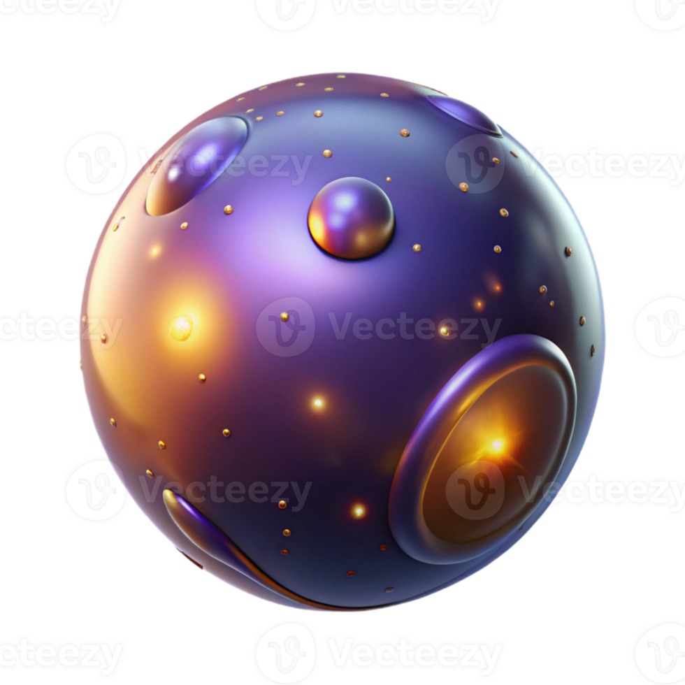 whimsical pristine Photorealistic, ultra-detailed, isolated cutout of a single, magical, floating orb emitting sparks with Transparent Background refined png