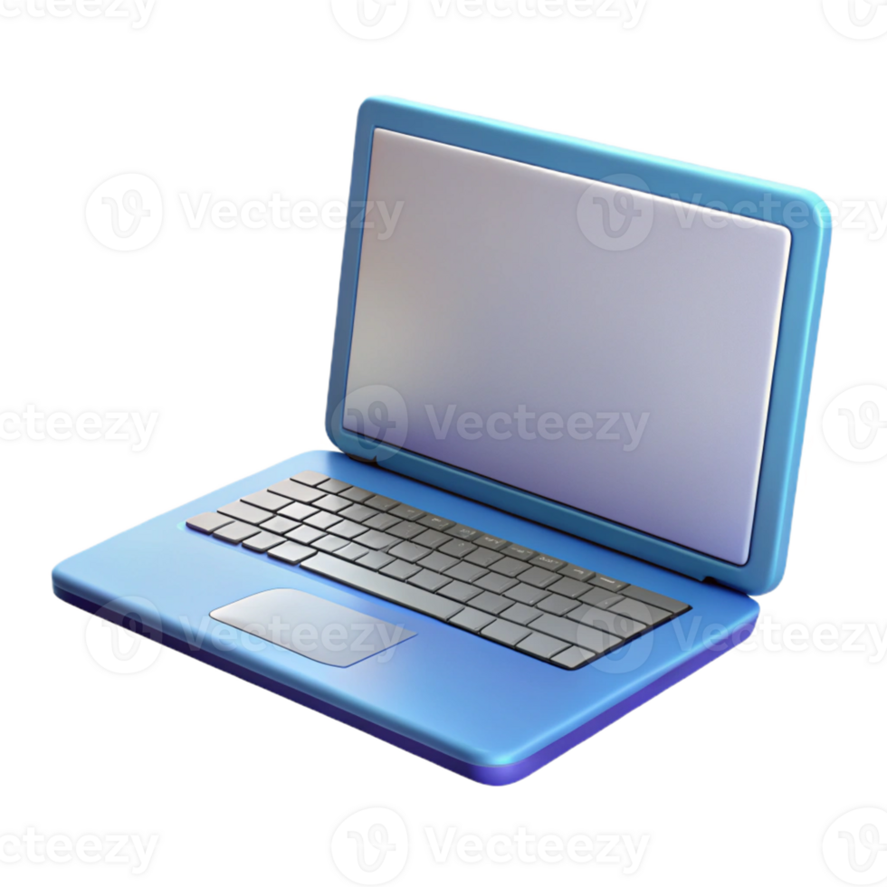 memorable abstract Laptop computer with blank screen with Transparent Background high resolution png