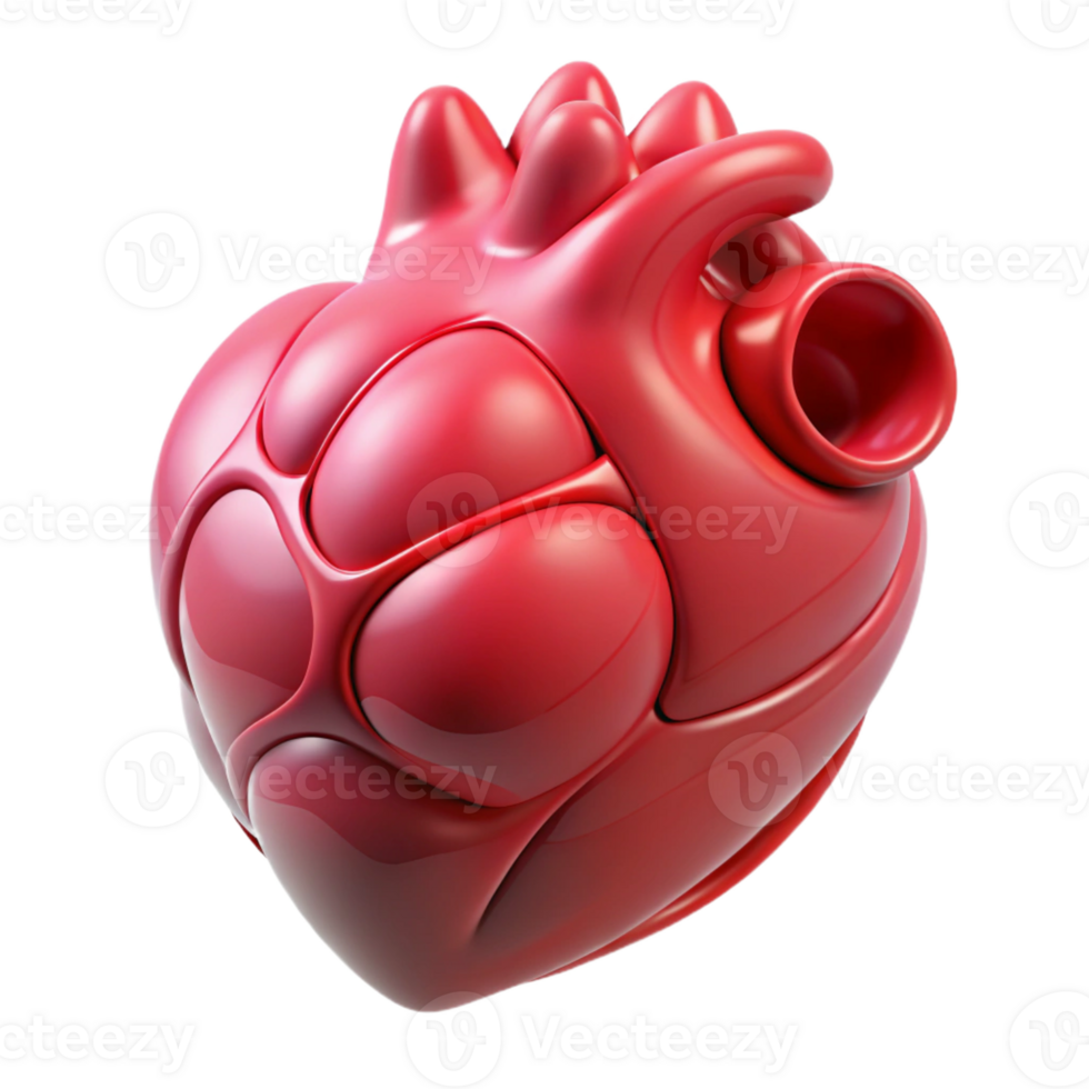 picturesque exemplary Concept art style, isolated cutout of a single, bio-engineered, pulsating alien heart Photorealistic, hyper-specific with Transparent Background png