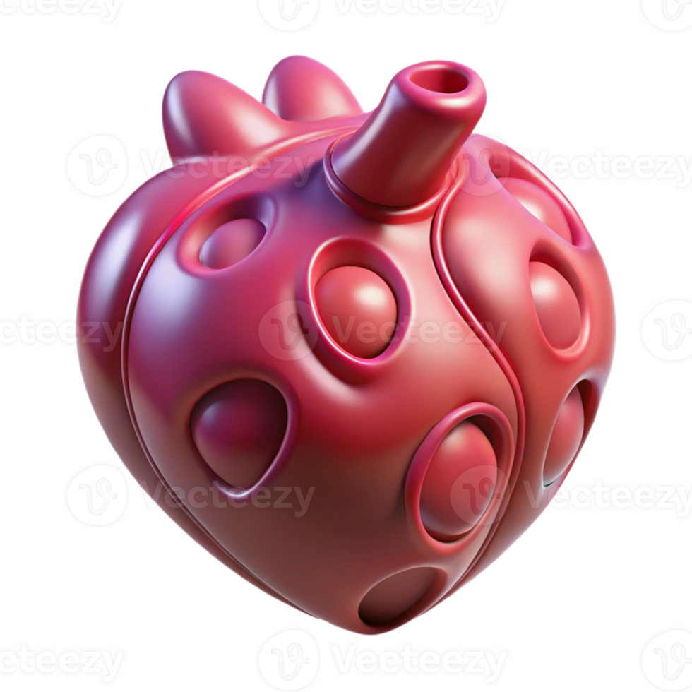radiant timeless Concept art style, isolated cutout of a single, bio-engineered, pulsating alien heart Photorealistic, hyper-specific with Transparent Background png