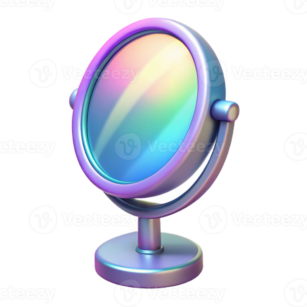splendid abstract Concept art style isolated cutout of a holographic, interactive bathroom mirror with Transparent Background artisan png