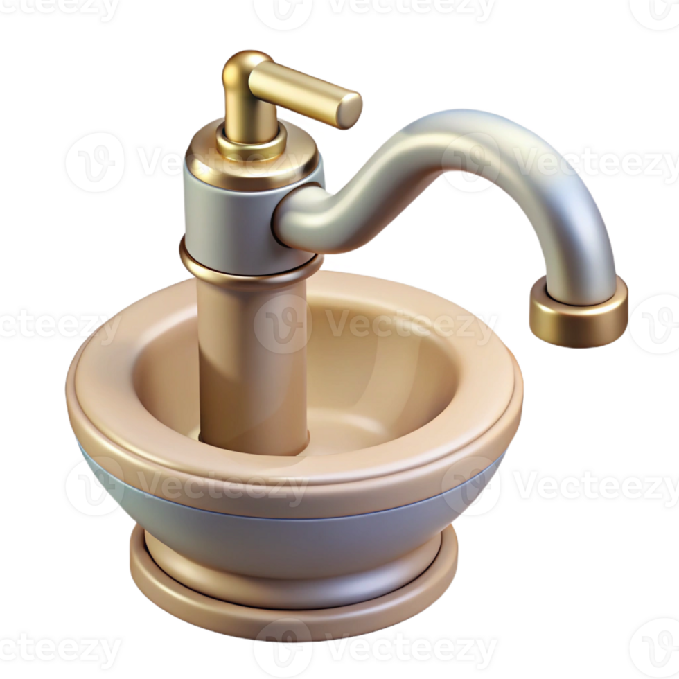 rare gothic Ultra-detailed professional render of a single, porcelain sink faucet with Transparent Background top-tier png