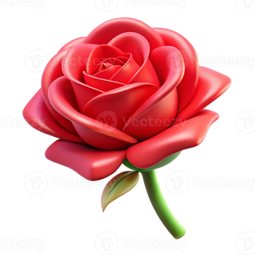 timeless creative A single, perfectly formed red rose with thorns with Transparent Background original png