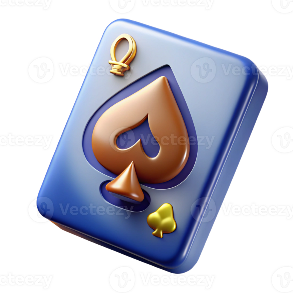 tranquil hypnotic A single playing card, the Queen of Spades, with a fantasy design with Transparent Background 8K png