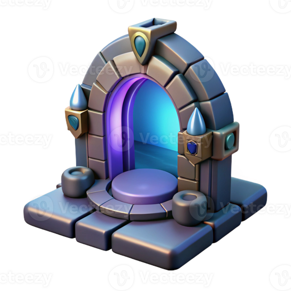 signature traditional Concept art style isolated cutout of a teleportation portal disguised as a doorway with Transparent Background detailed png