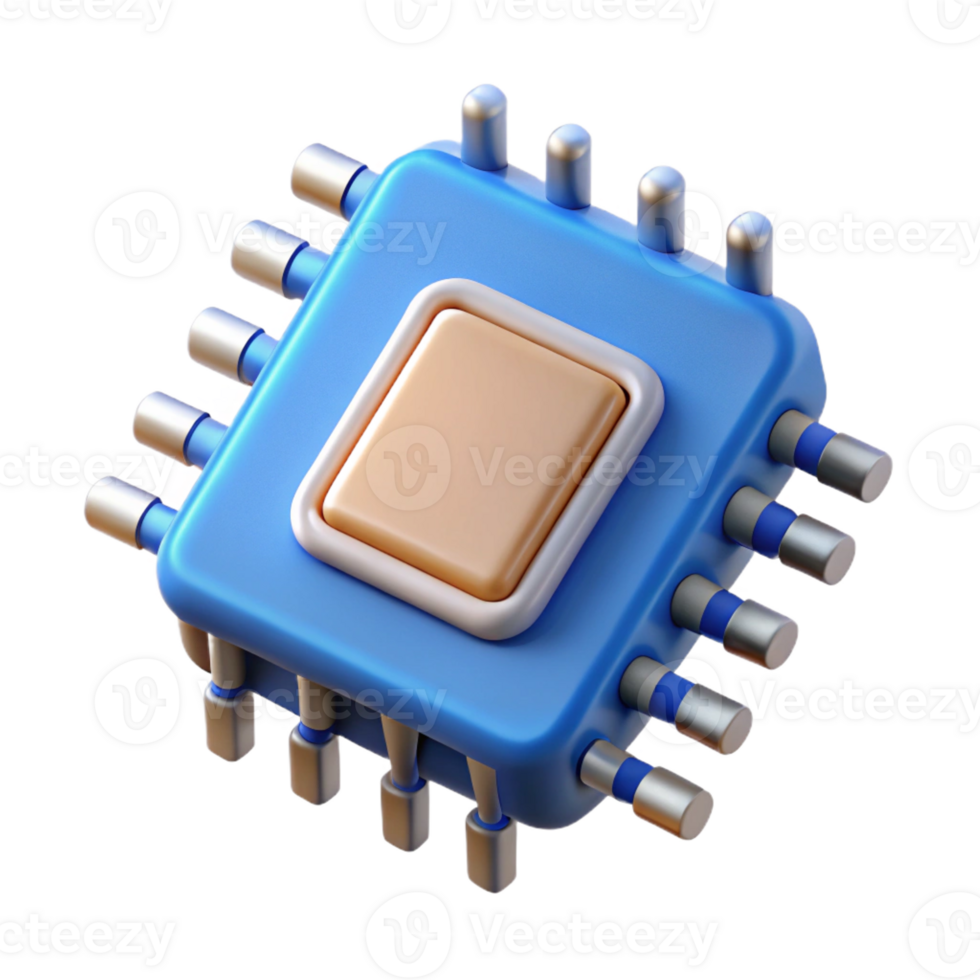 stunning unparalleled Microchip with intricate circuitry with Transparent Background png