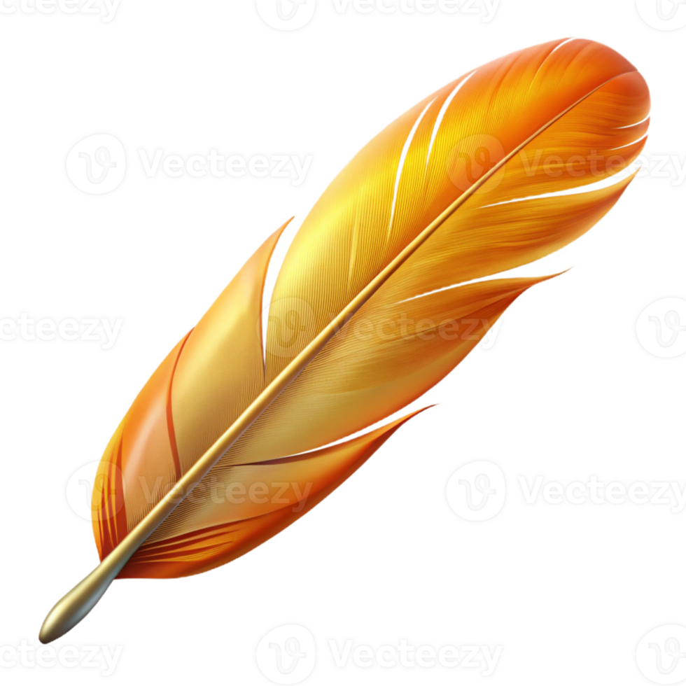 remarkable tropical A realistic rendering of a single feather from a phoenix with Transparent Background precision png