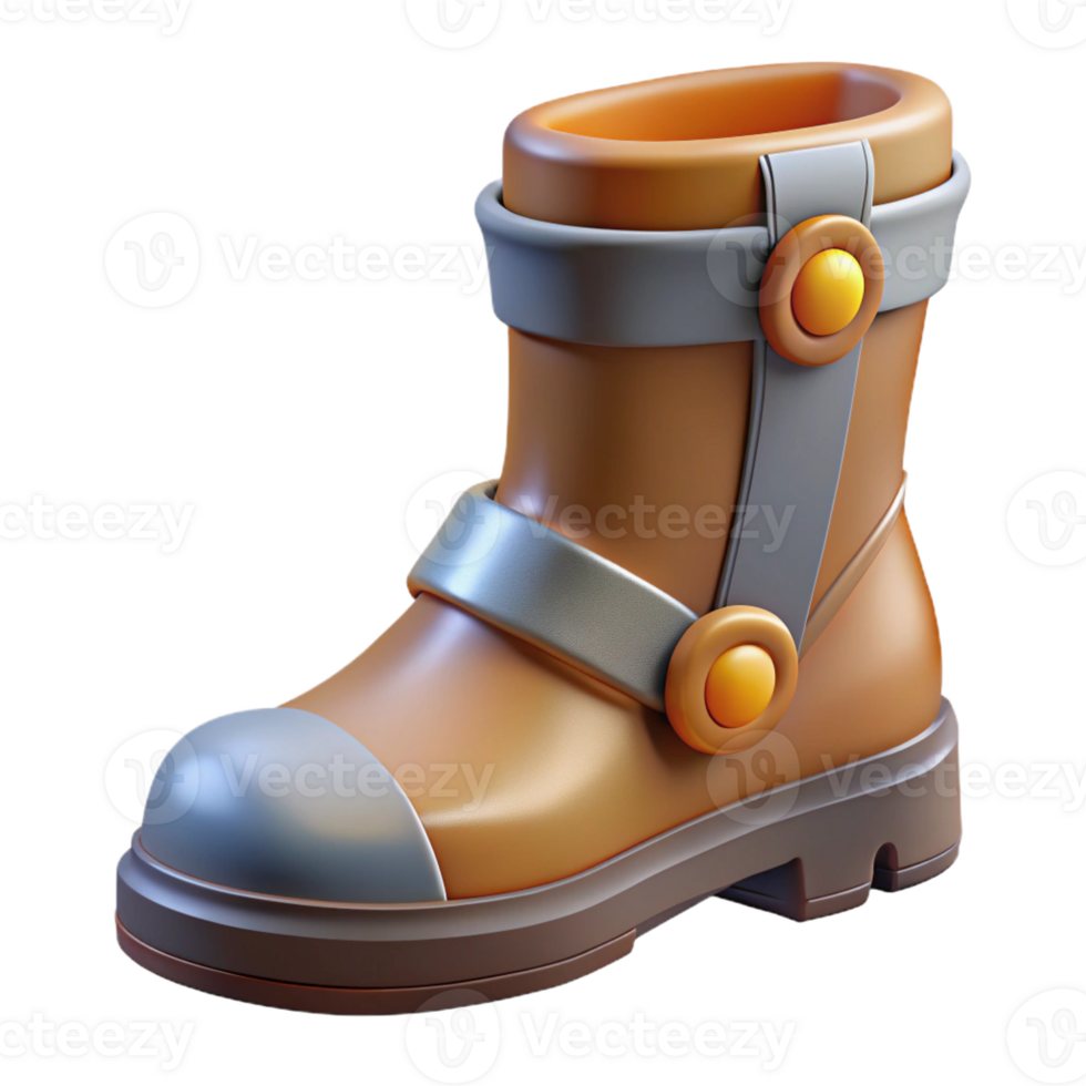 standout creative A detailed illustration of a single armored boot with Transparent Background museum quality png