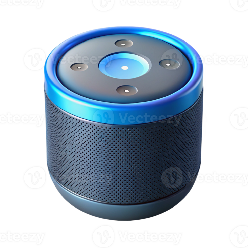 standout abstract Smart speaker with voice assistant activated with Transparent Background sharp png