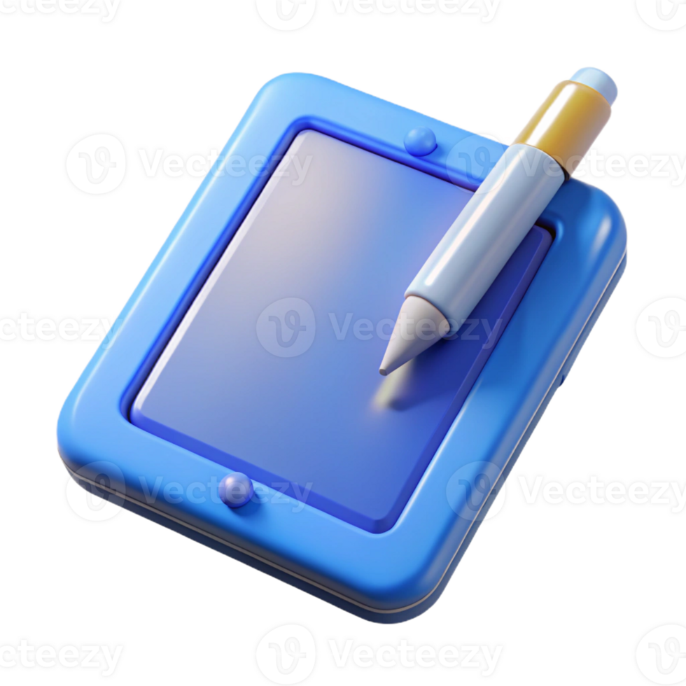 pacífico sereno tábua computador com caneta caneta com transparente fundo exclusivo png