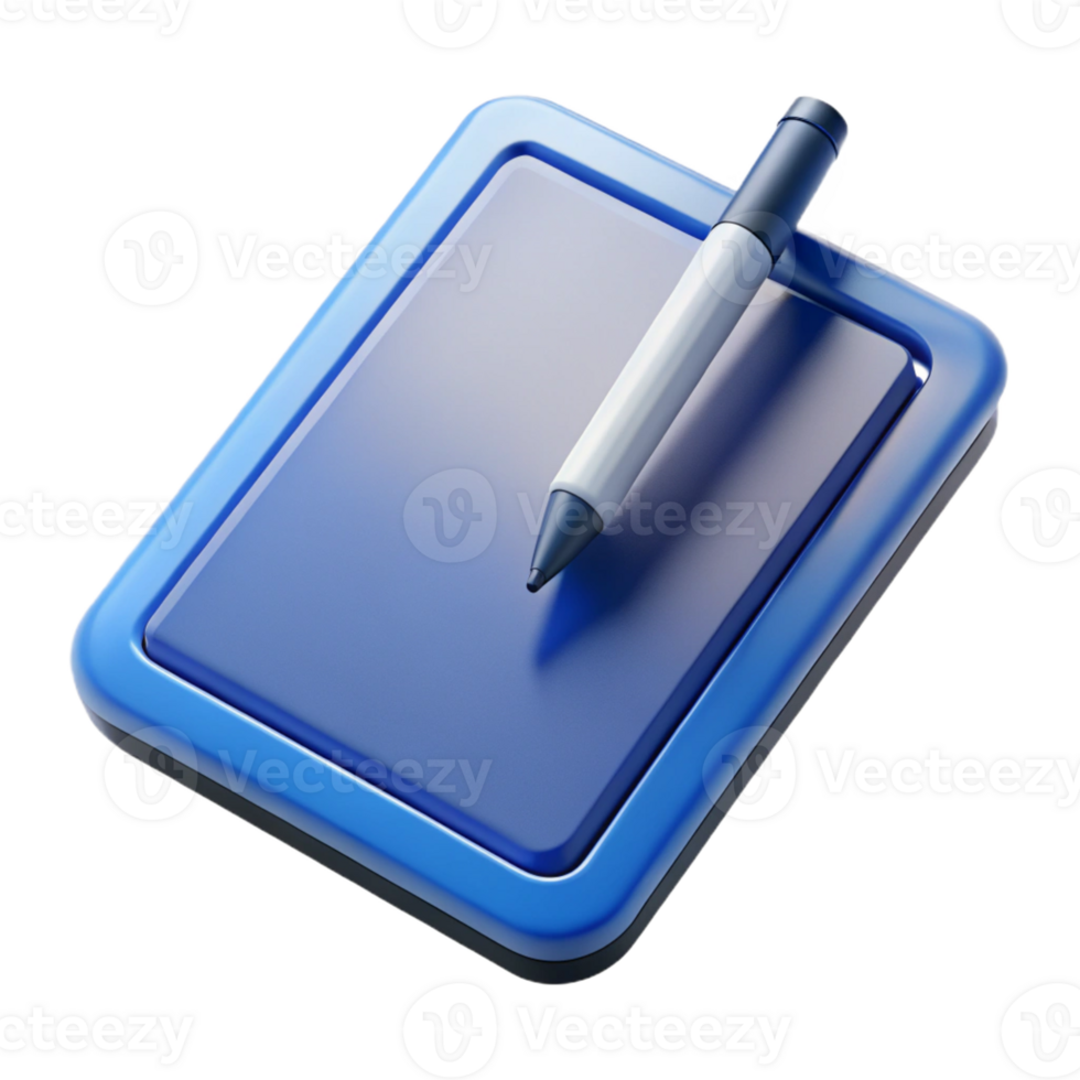striking celebrated Tablet computer with stylus pen with Transparent Background png