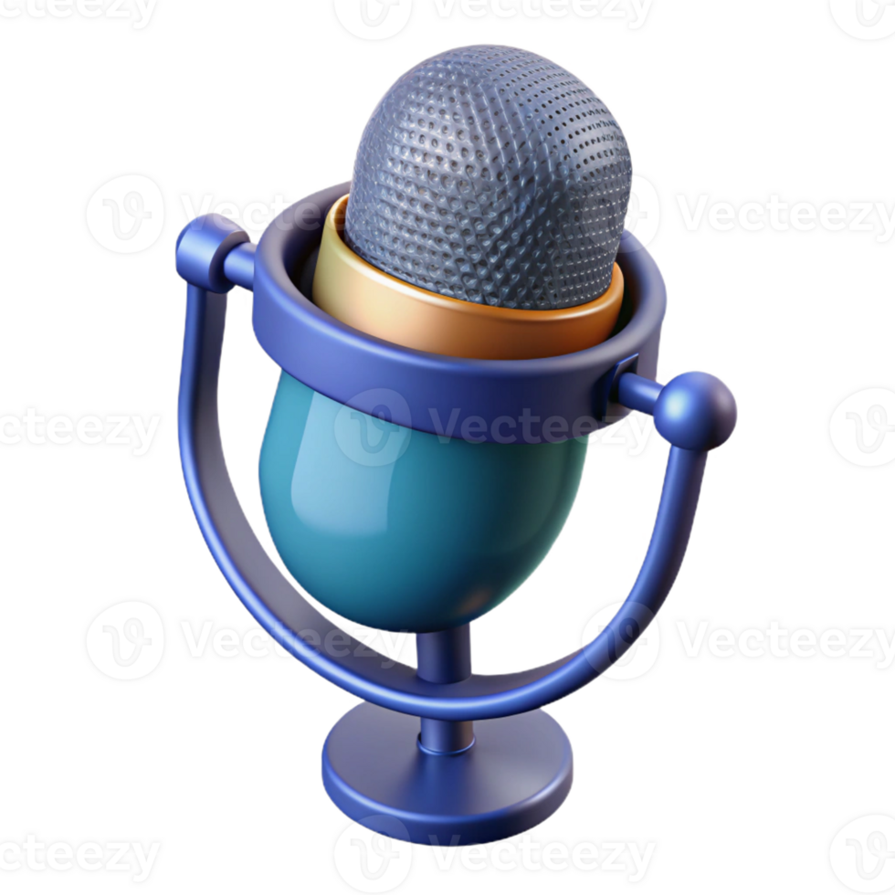 whimsical extraordinary Microphone with pop filter attached with Transparent Background elite png