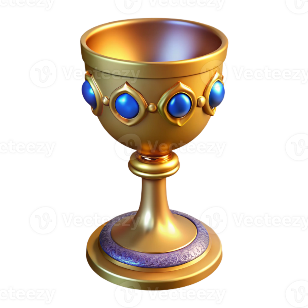 sumptuous classic Photorealistic, ultra-detailed, isolated cutout of a single, ornate, jeweled chalice with Transparent Background gallery standard png