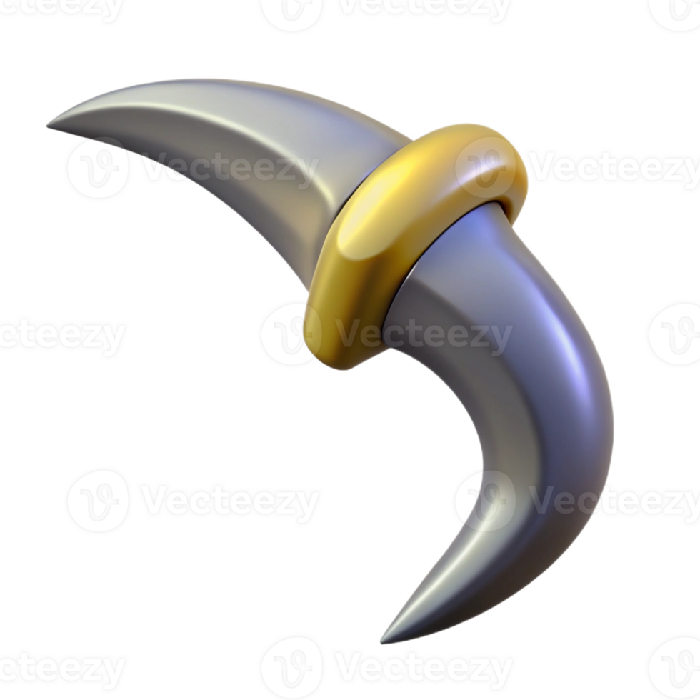 sumptuous modern Hyper-specific professional render of a single Griffin talon, sharp and curved, isolated cutout with Transparent Background top-tier png