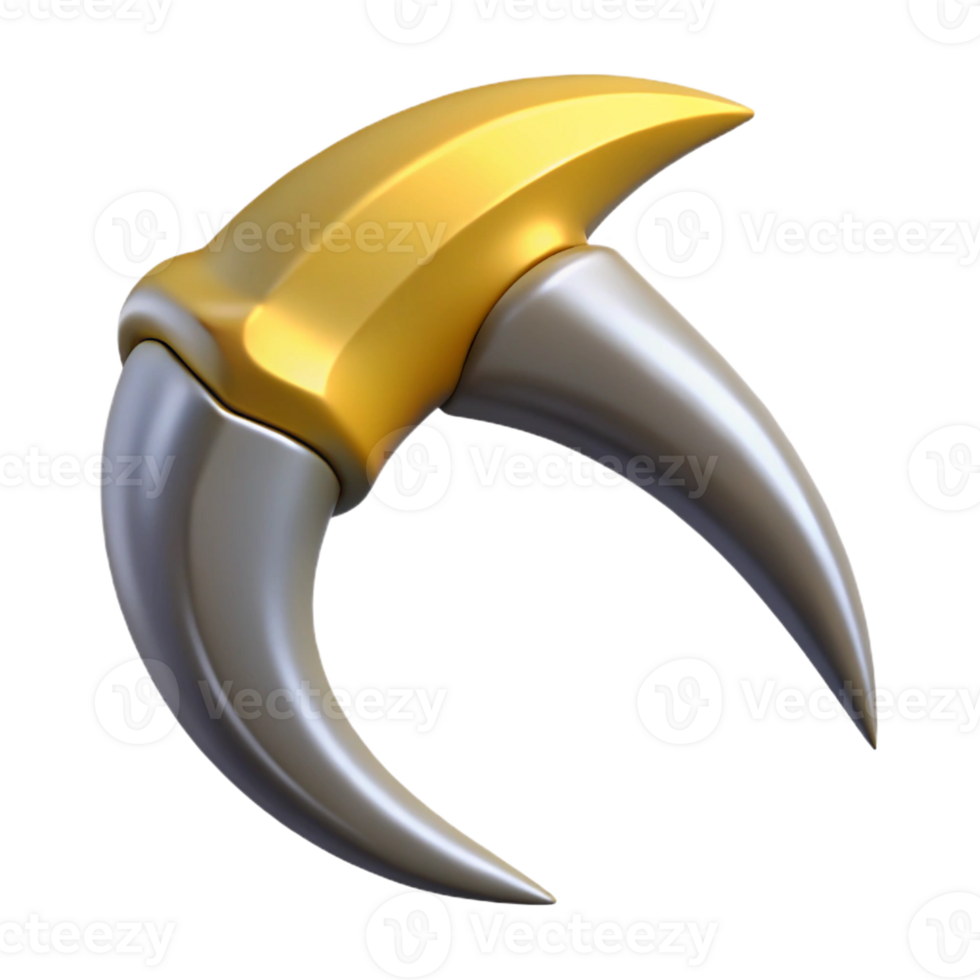 splendid bohemian Hyper-specific professional render of a single Griffin talon, sharp and curved, isolated cutout with Transparent Background museum quality png