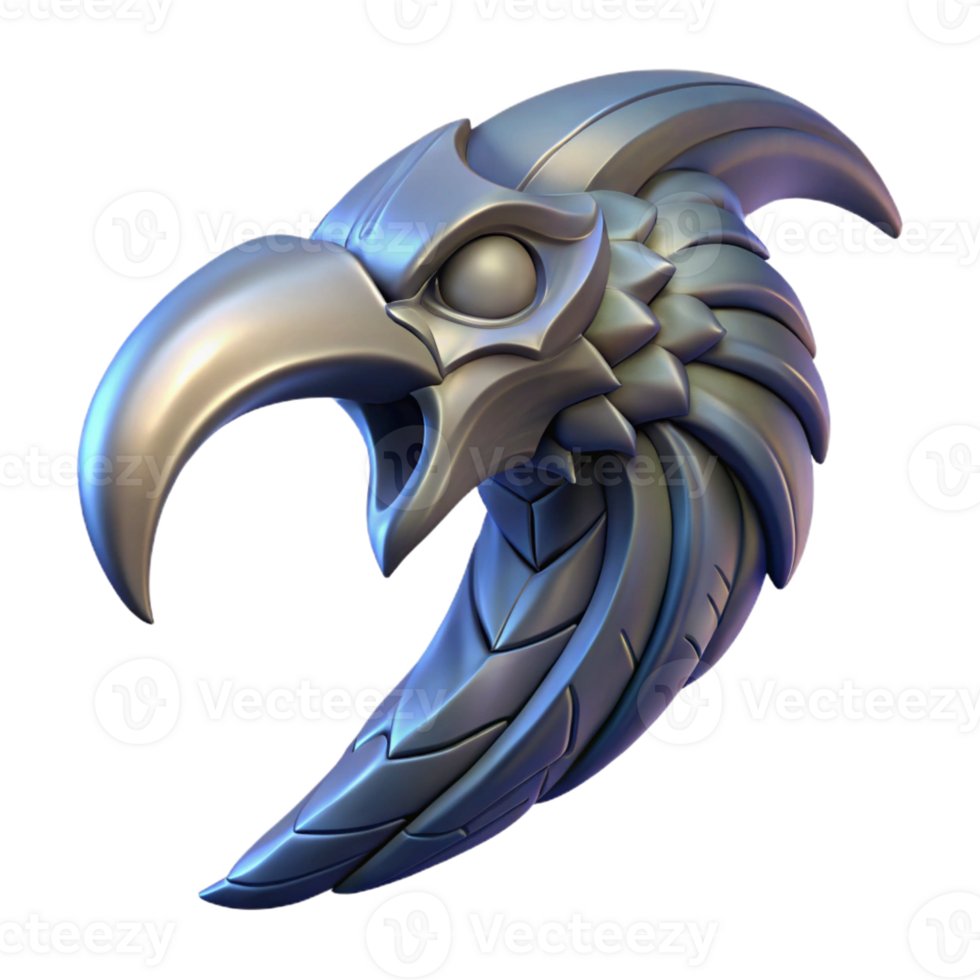 magnificent geometric Concept art style, hyper-specific professional render of a single, feathered griffin talon, sharp, curved with Transparent Background luxury png