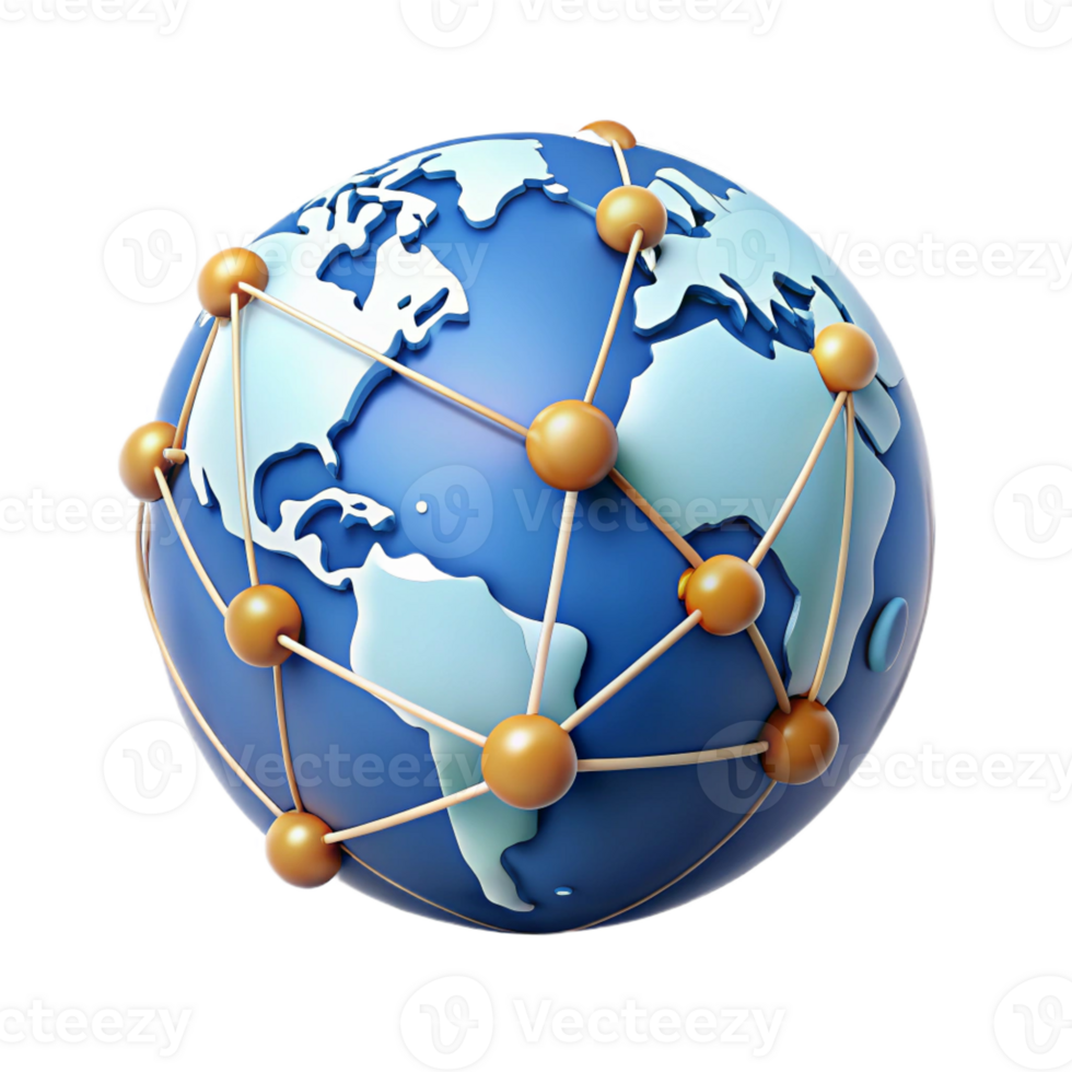 pristine minimalist A world map, interconnected lines, abstract with Transparent Background premium png