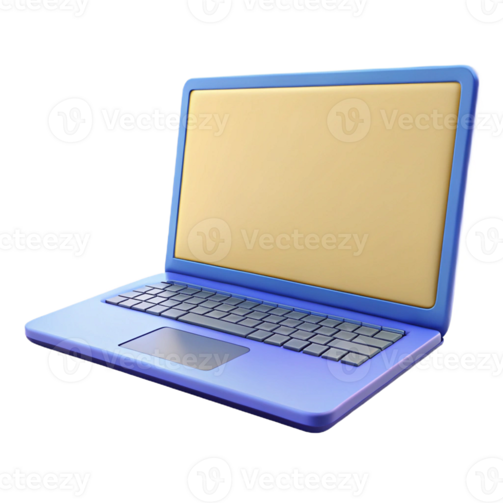 pristine memorable Laptop computer with blank screen with Transparent Background png
