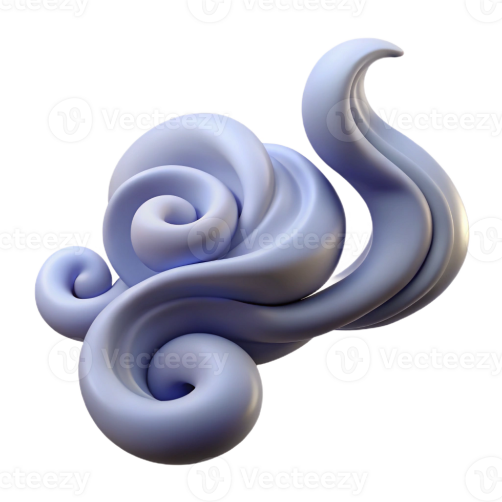 wonderful intense abstract A smoke plume, swirling, abstract design with Transparent Background 8K png