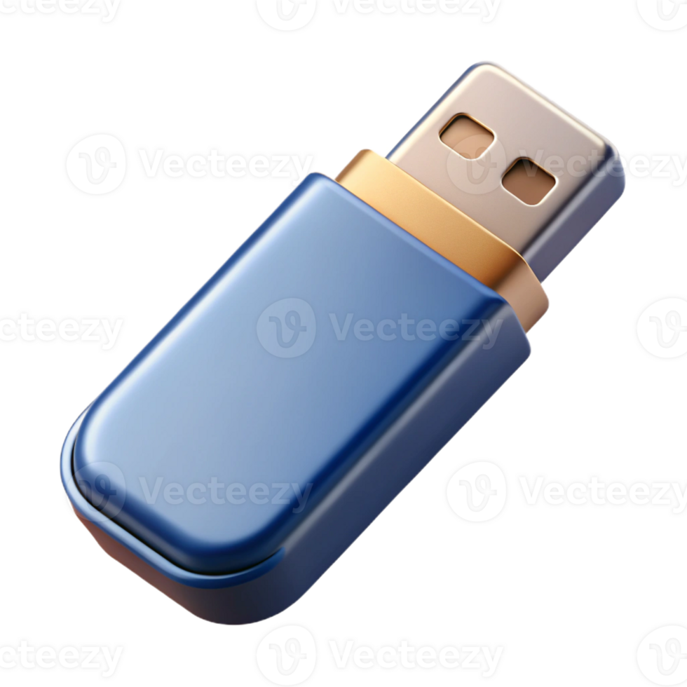 radiant rustic USB flash drive with metal casing with Transparent Background studio quality png