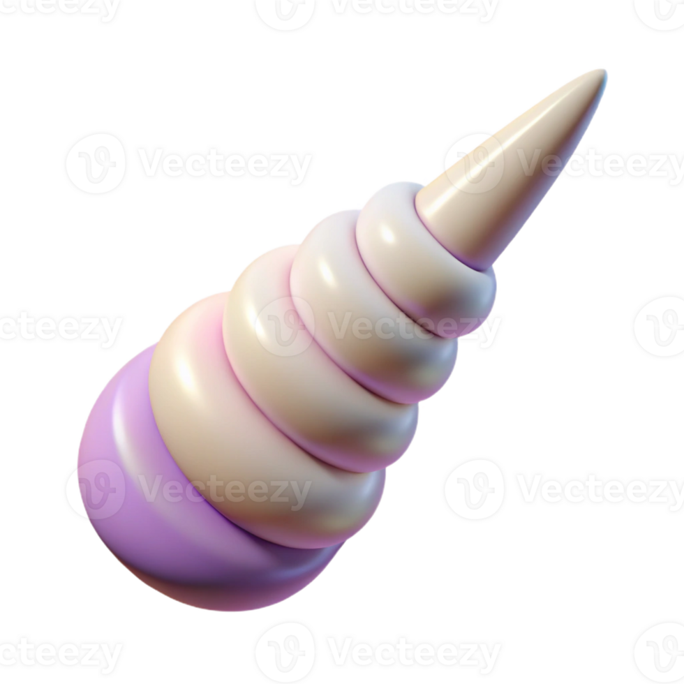 sumptuous memorable Hyper-specific, isolated cutout of a single, unicorn horn, spiraled, pearly white with Transparent Background png