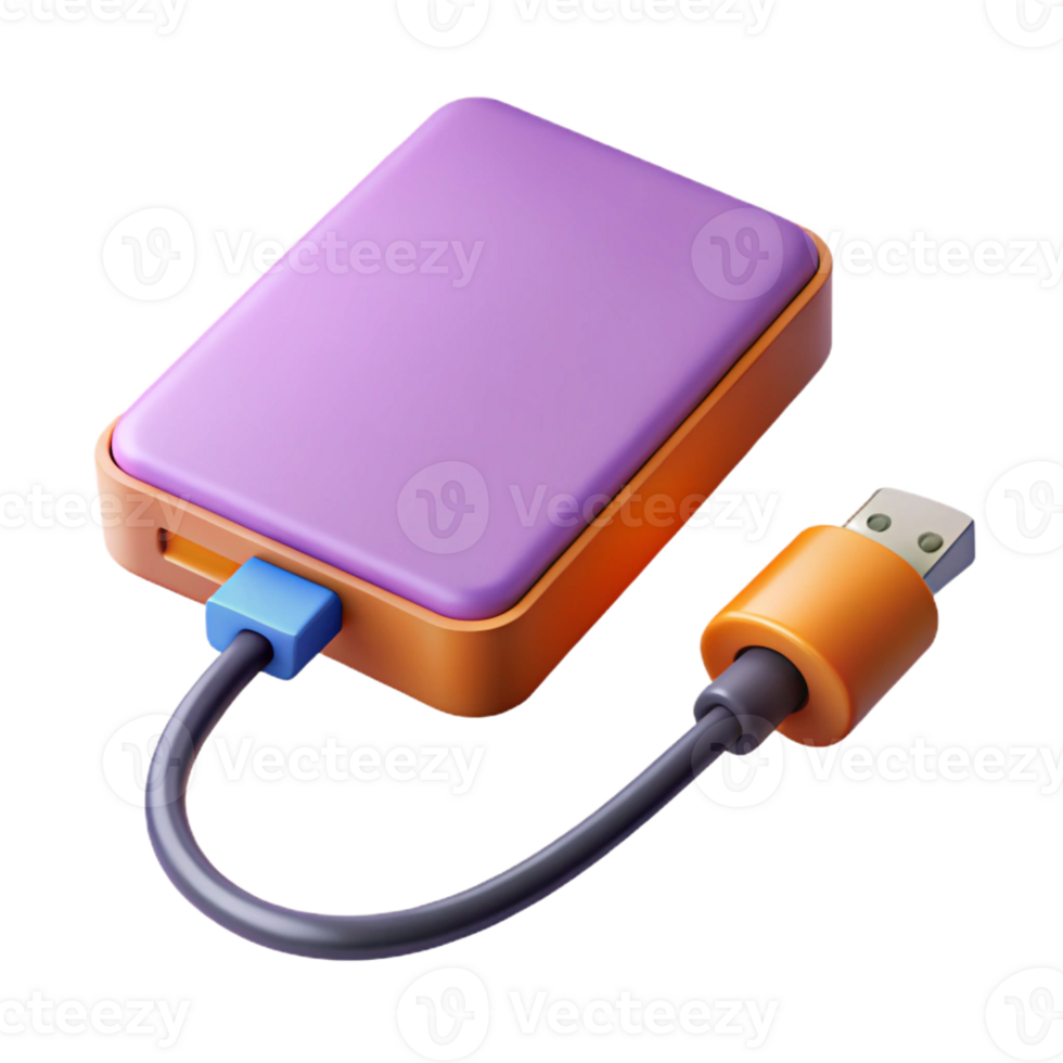 notable renaissance External hard drive with USB cable with Transparent Background high quality png