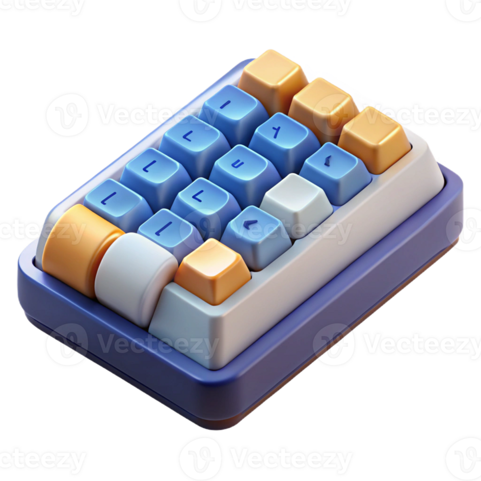 striking memorable Mechanical keyboard with custom keycaps with Transparent Background png