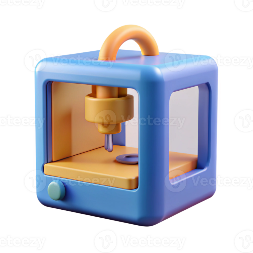 radiant remarkable D printer printing an object with Transparent Background png