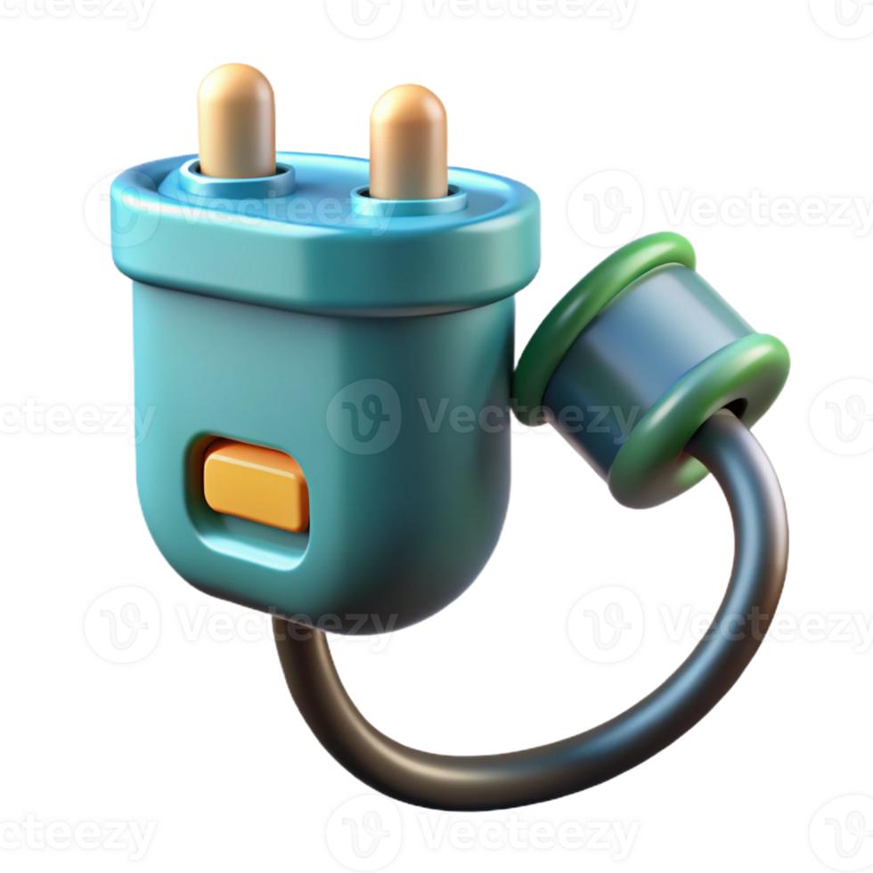 majestic peaceful tropical Electric car charging plug with Transparent Background professional png