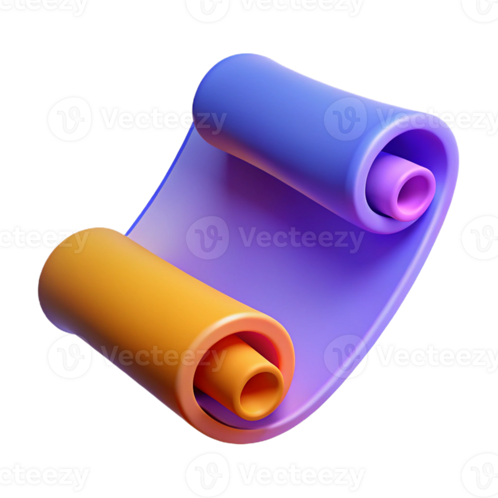 reflective majestic A scroll, unfurled, abstract illustration with Transparent Background impeccable png