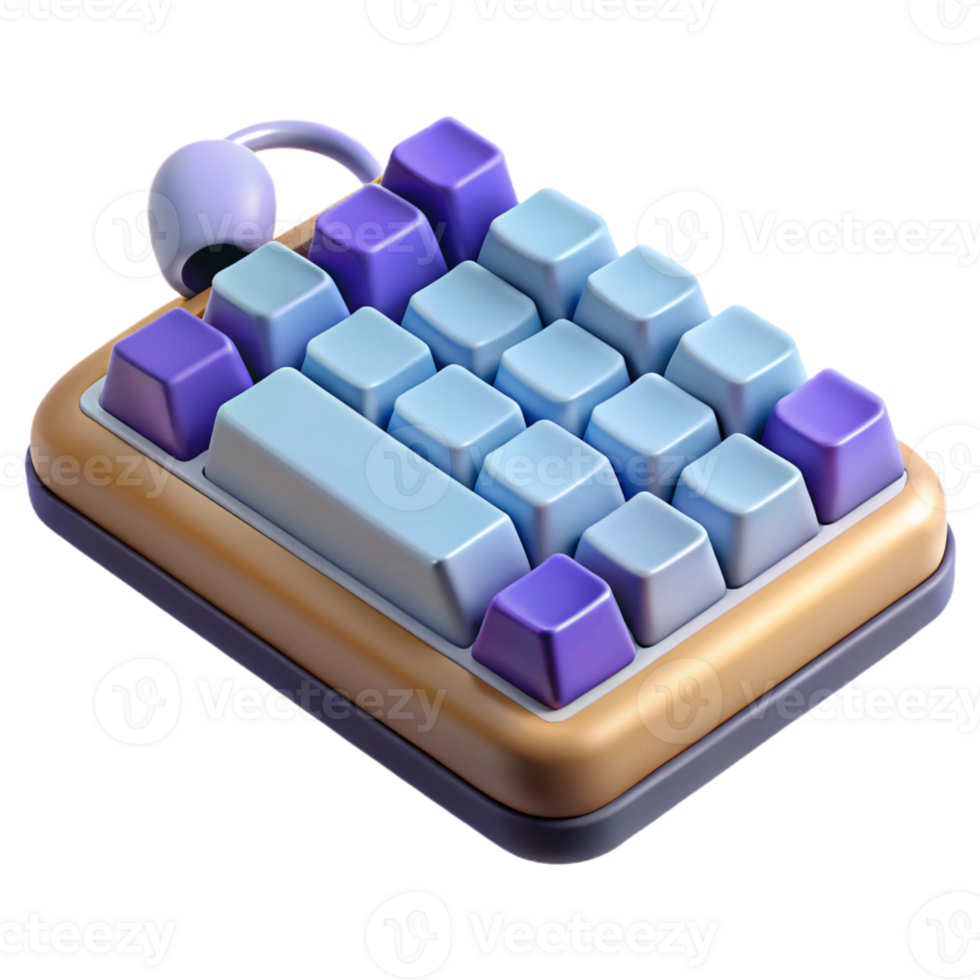 nostalgic spectacular Mechanical keyboard with custom keycaps with Transparent Background authentic png