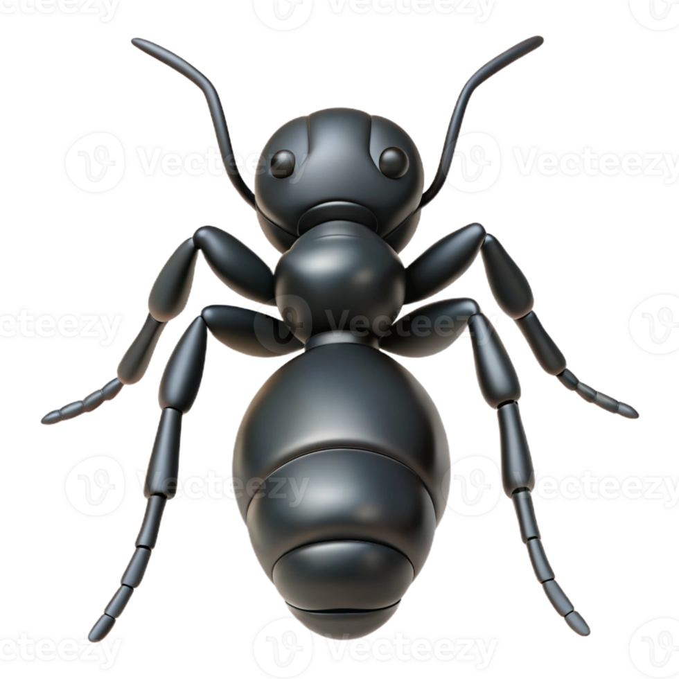 picturesque calm impressionist Photorealistic ultra-detailed isolated cutout of a single ant, black, with Transparent Background original png