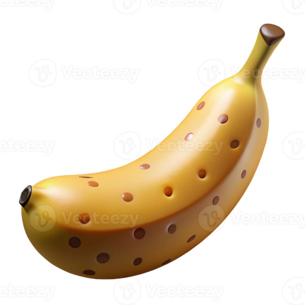 striking tranquil bohemian Ultra-detailed photorealistic isolated cutout of a ripe banana with brown spots with Transparent Background masterfully captured png