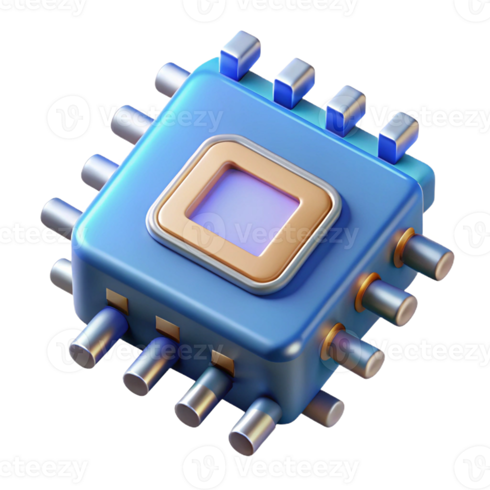 spectacular standout Quantum computer processor with Transparent Background png