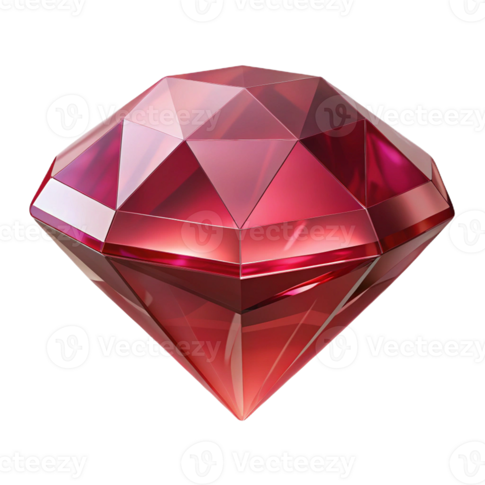 pristine joyful nordic Ultra-detailed, professional render of a single, cut ruby gemstone with intricate facets Isolated cutout with Transparent Background elite png