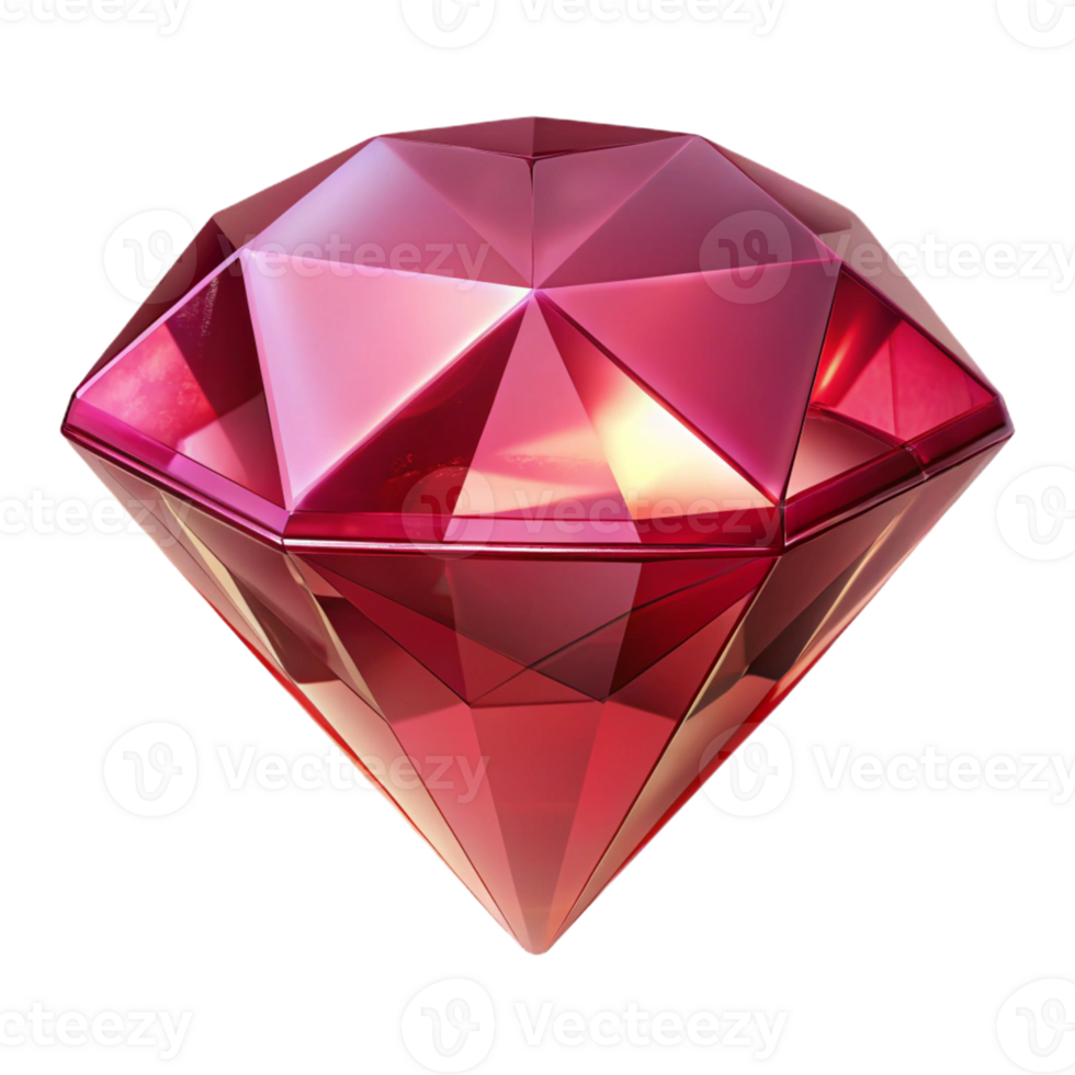 iconic coastal Ultra-detailed, professional render of a single, cut ruby gemstone with intricate facets Isolated cutout with Transparent Background sharp png